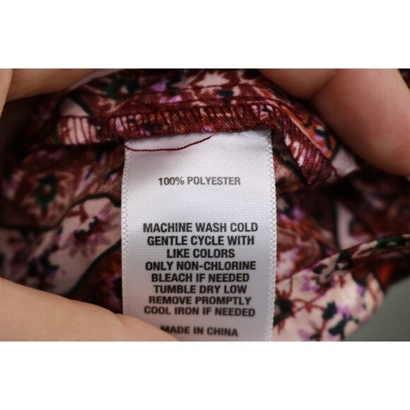 True Craft Geo Print Long Puff Sleeves Dress-Size Small-New w/Tags - Picture 7 of 10